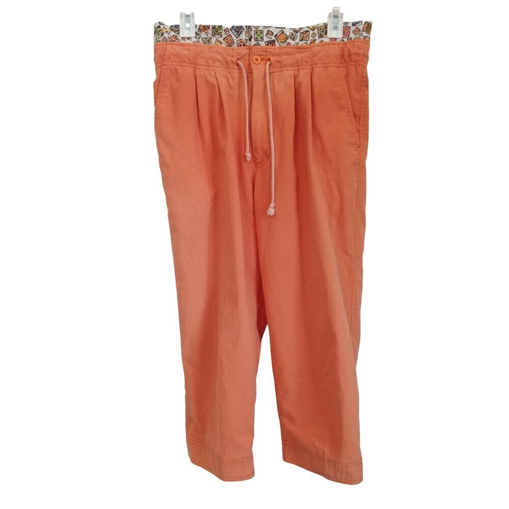 Gitano Vintage orange and multi color drawstring straight leg‎ pants